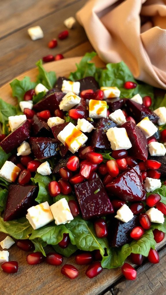 vibrant beet pomegranate salad