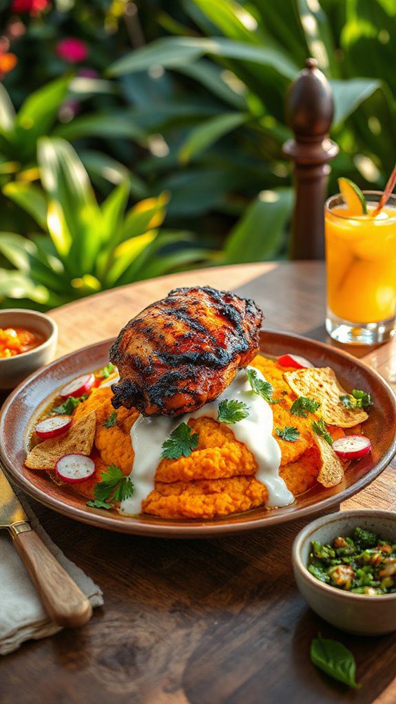 vibrant caribbean jerk chicken