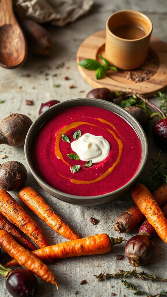 vibrant creamy beet soup