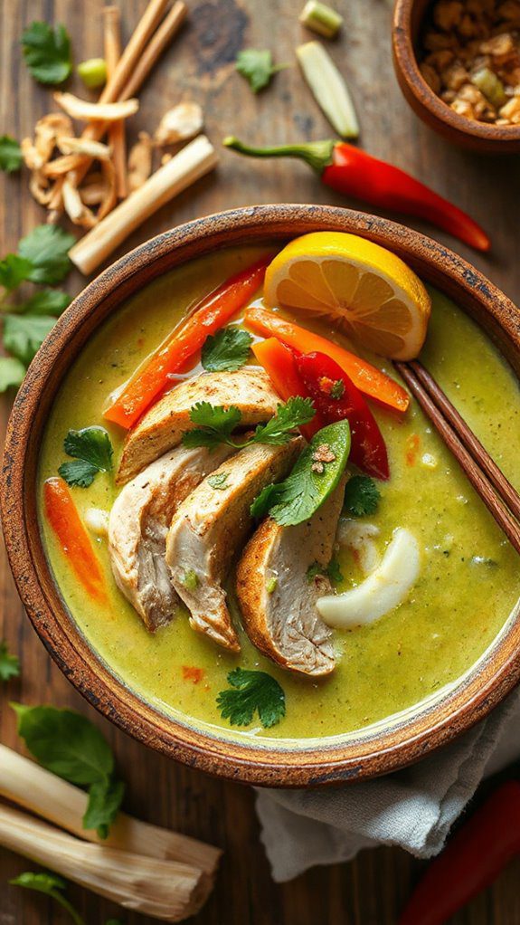 vibrant green coconut curry
