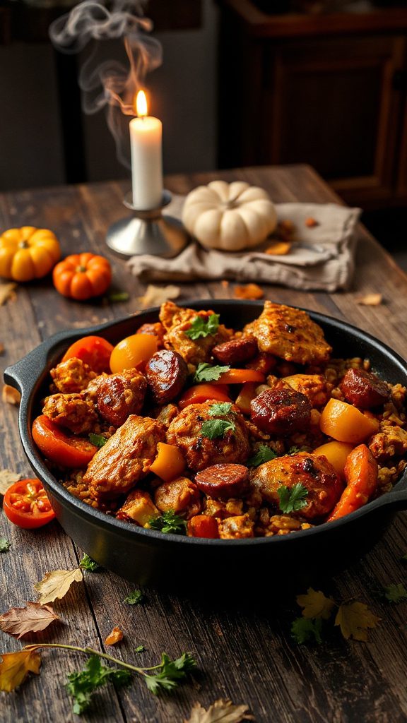 vibrant one pot jambalaya dish