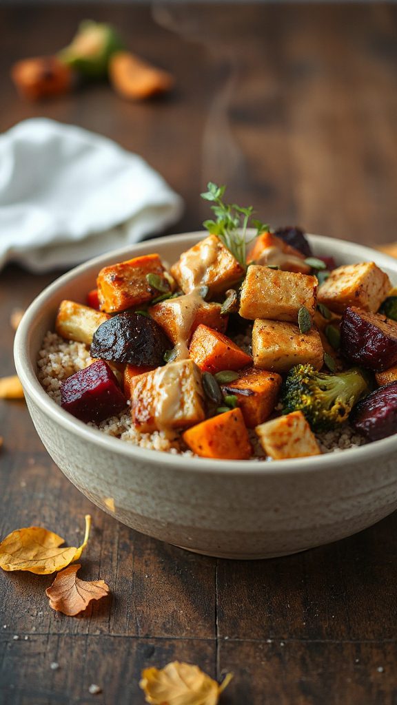 vibrant roasted vegetable bowl