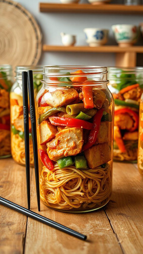 vibrant sweet sour noodle jar
