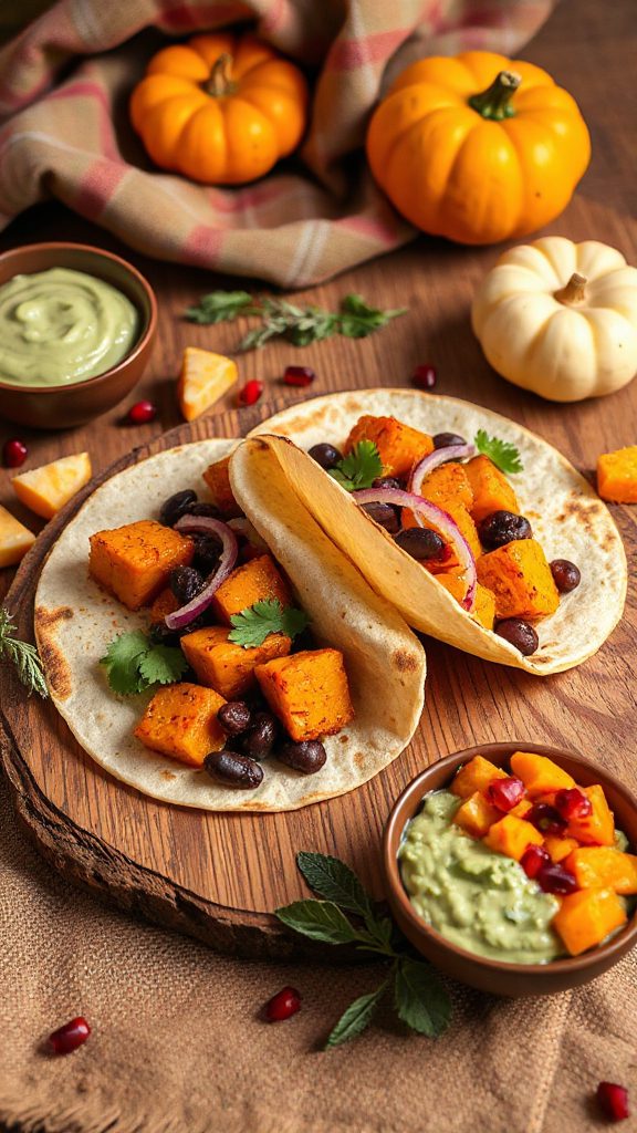 vibrant vegan fall tacos
