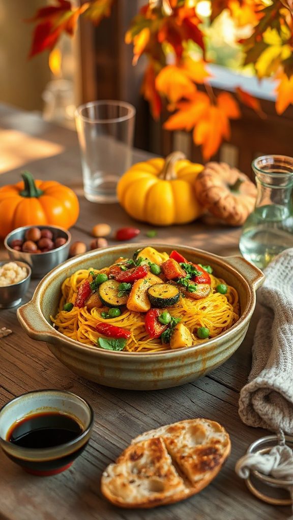 vibrant vegetable spaghetti dish