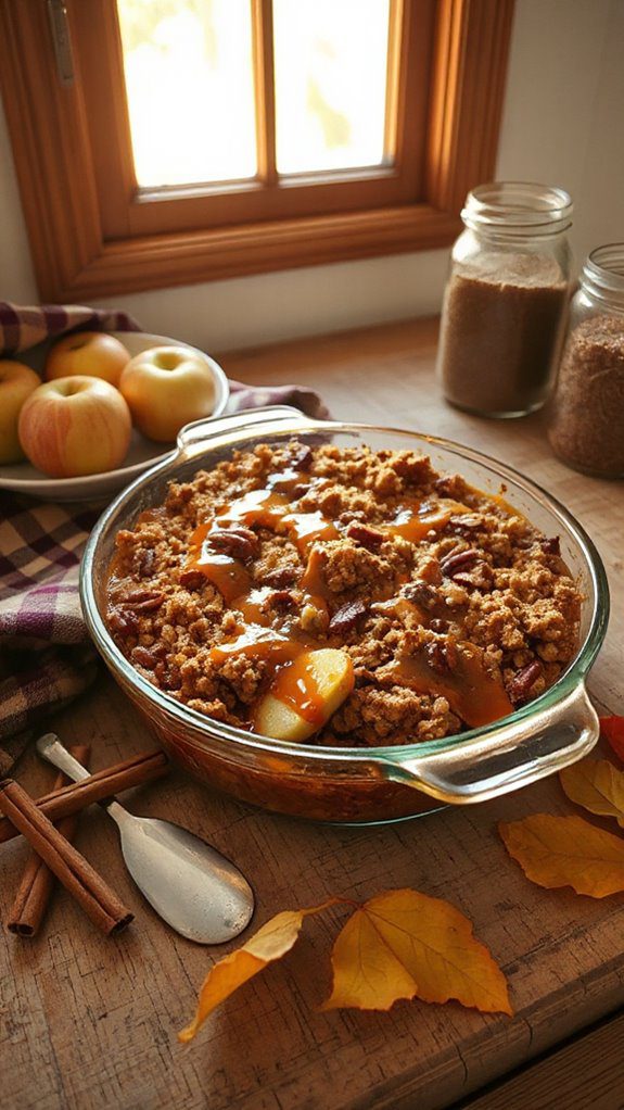 warm caramel apple dessert