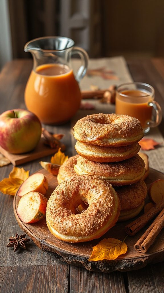 warm spiced apple cider donuts