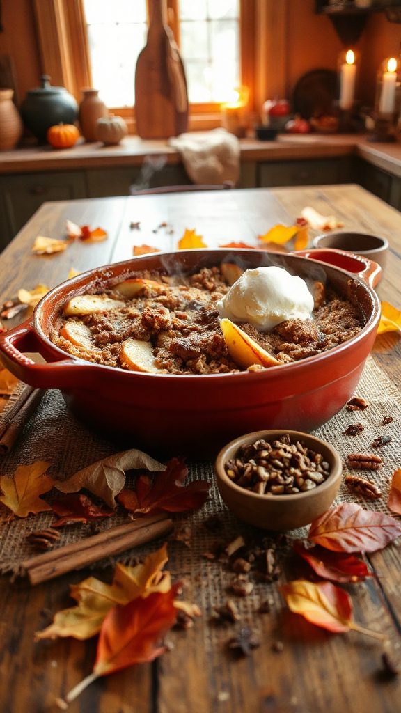 warm spiced apple dessert