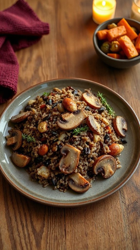 wild rice mushroom pilaf