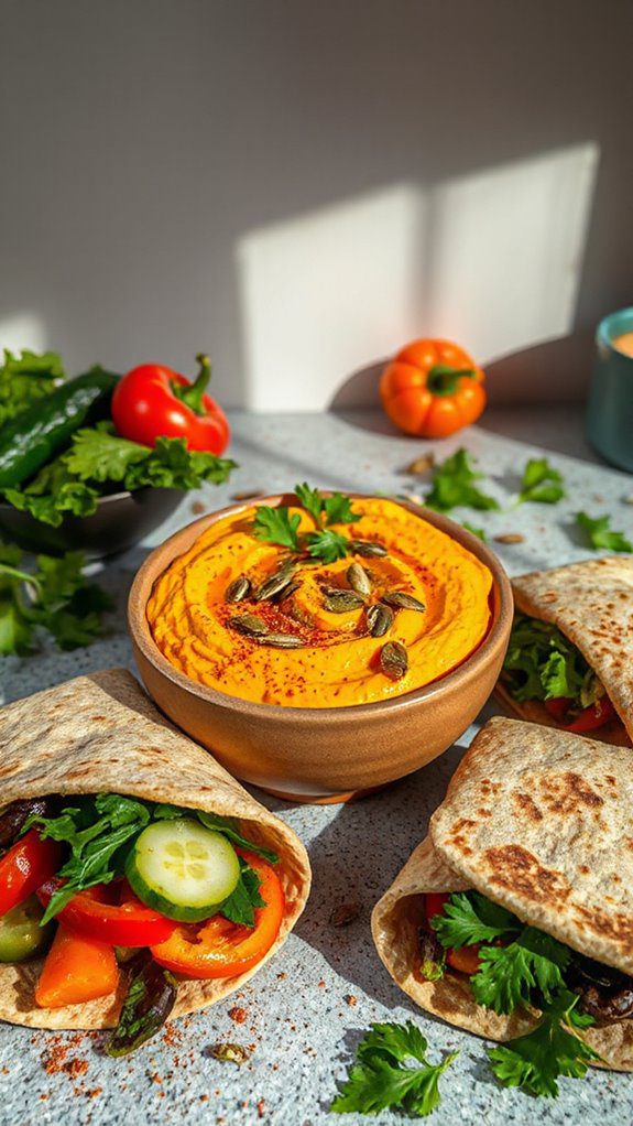 zesty pumpkin tahini hummus