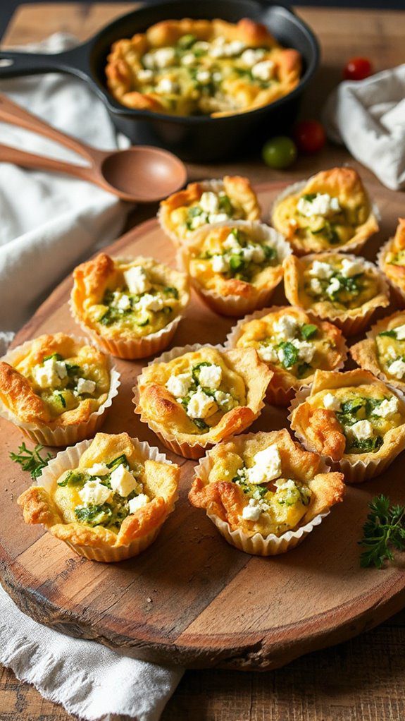 zucchini feta quiches recipe