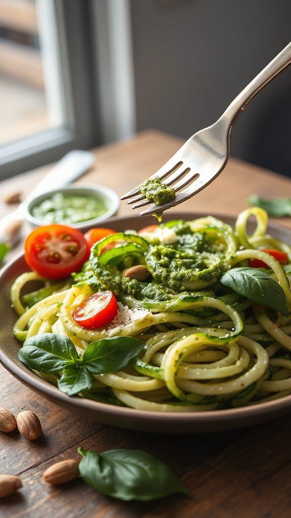 zucchini noodles with pesto zucchini noodles with pesto