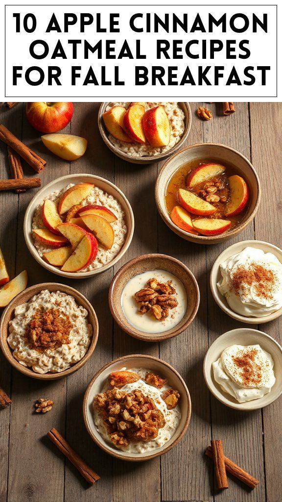 10 Apple Cinnamon Oatmeal Recipes for Fall Breakfast