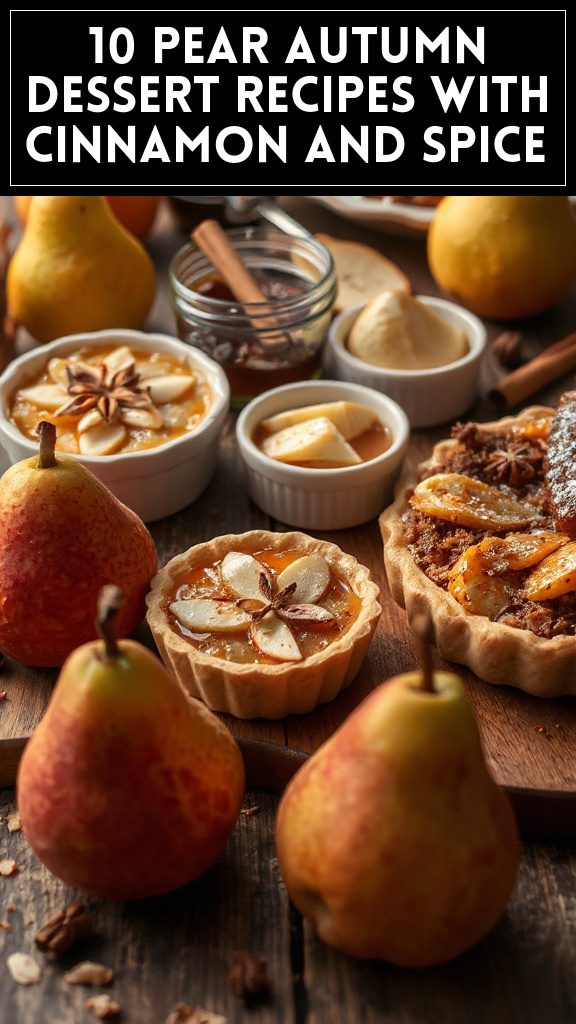 10 Pear Autumn Dessert Recipes With Cinnamon and Spice