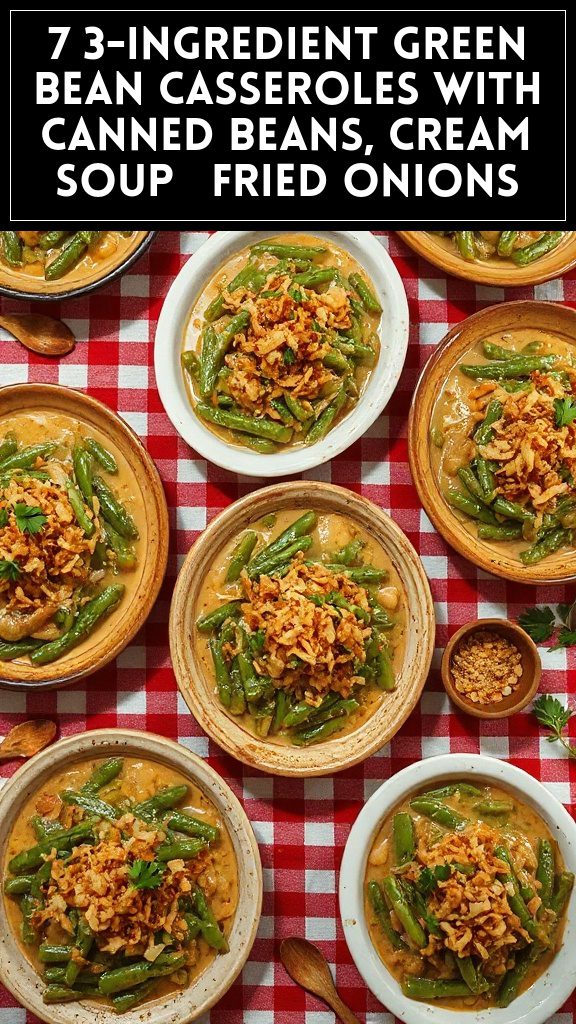 7 3-Ingredient Green Bean Casseroles With Canned Beans, Cream Soup & Fried Onions