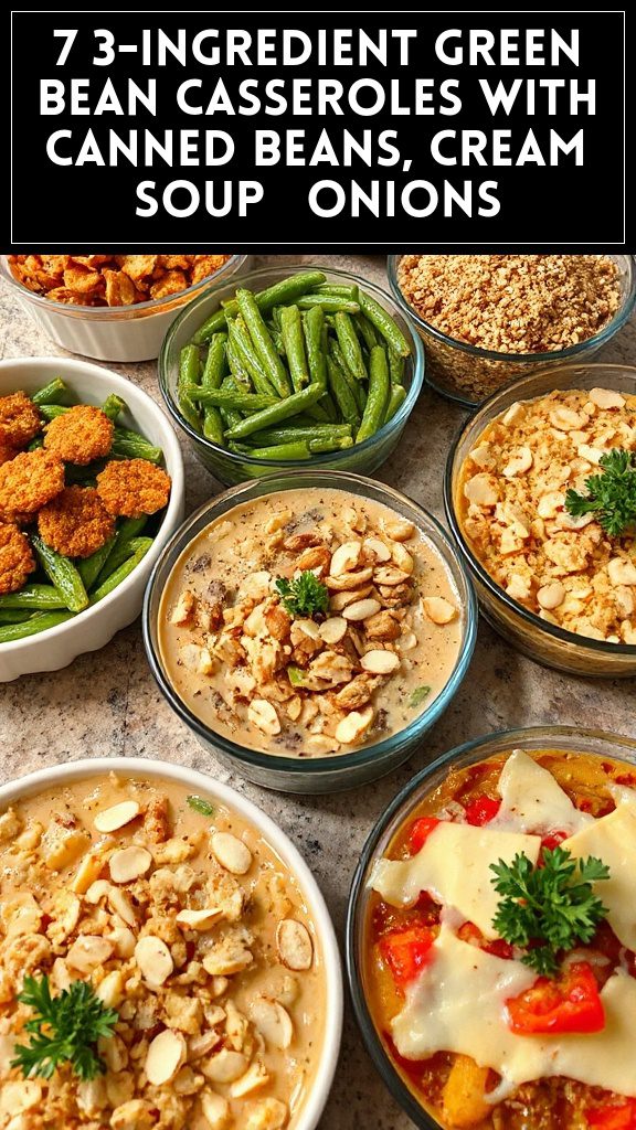 7 3-Ingredient Green Bean Casseroles With Canned Beans, Cream Soup & Onions