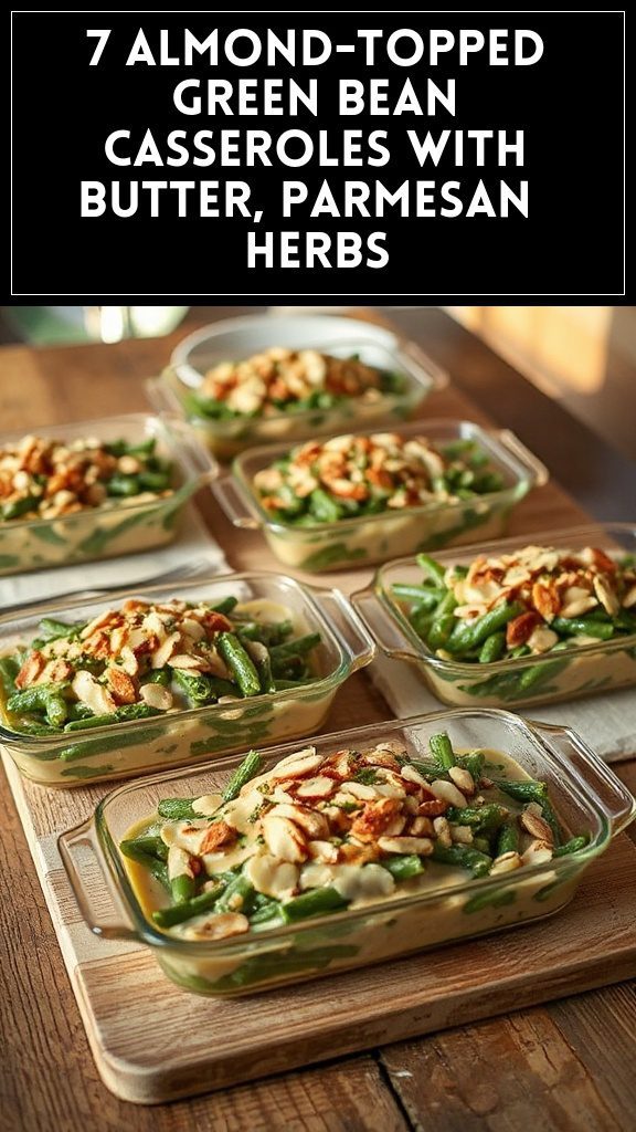 7 Almond-Topped Green Bean Casseroles With Butter, Parmesan & Herbs