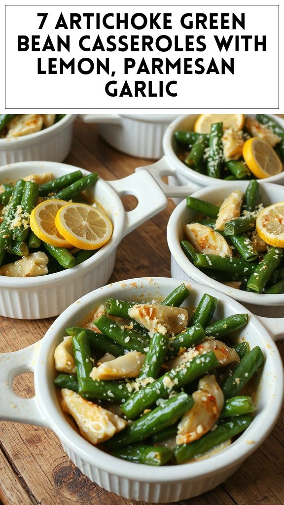 7 Artichoke Green Bean Casseroles With Lemon, Parmesan & Garlic