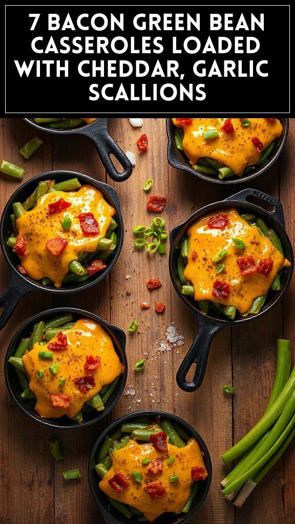7 Bacon Green Bean Casseroles Loaded With Cheddar, Garlic & Scallions