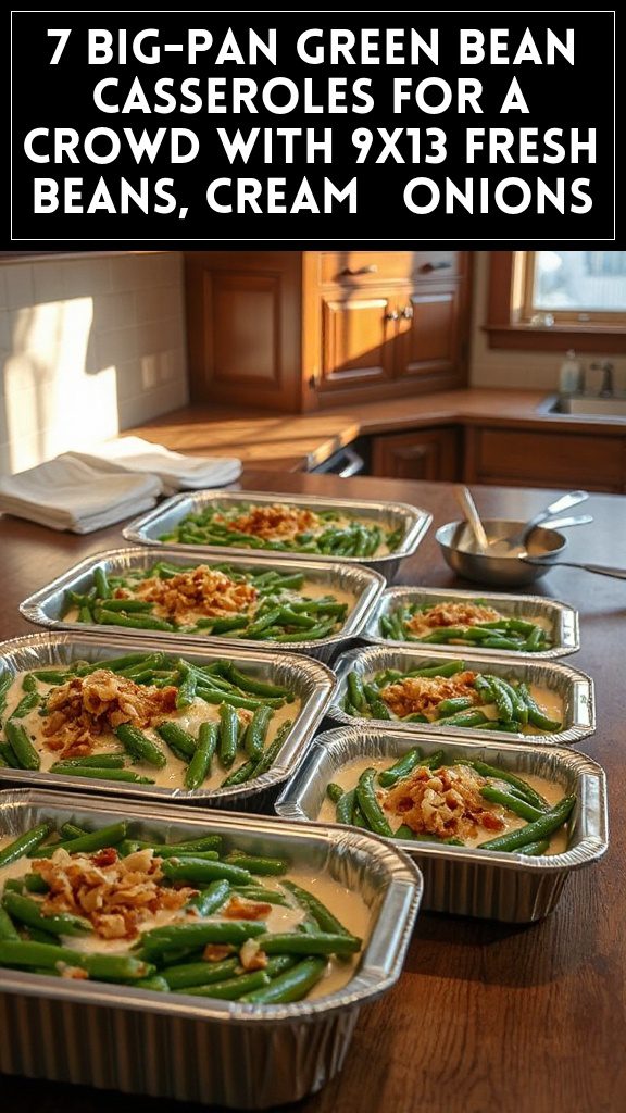7 Big-Pan Green Bean Casseroles for a Crowd With 9x13 Fresh Beans, Cream & Onions