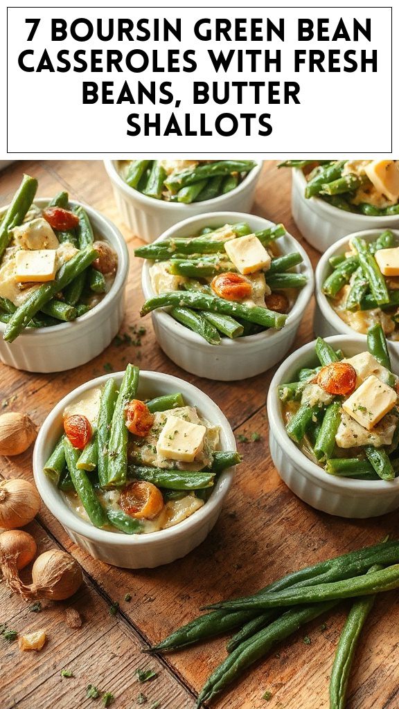 7 Boursin Green Bean Casseroles With Fresh Beans, Butter & Shallots