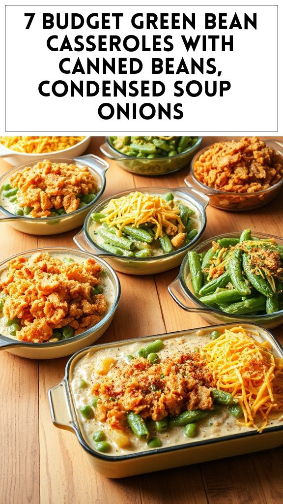 7 Budget Green Bean Casseroles With Canned Beans, Condensed Soup & Onions