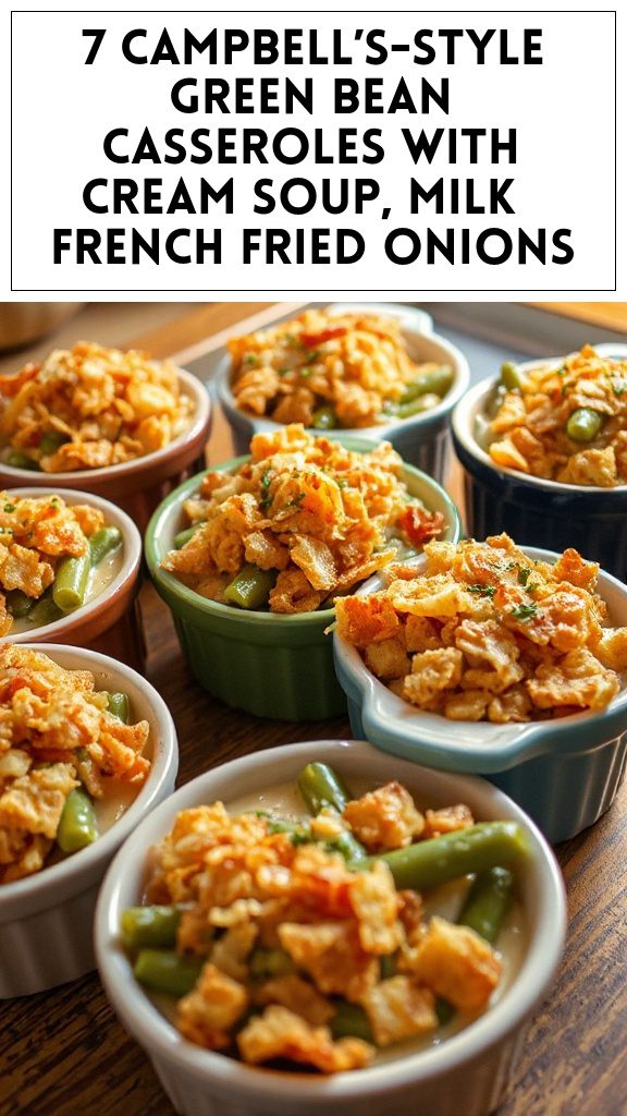 7 Campbell’s-Style Green Bean Casseroles With Cream Soup, Milk & French Fried Onions