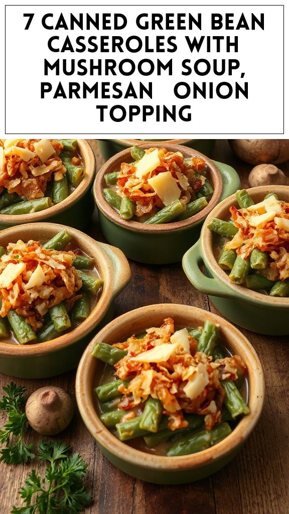 7 Canned Green Bean Casseroles With Mushroom Soup, Parmesan & Onion Topping