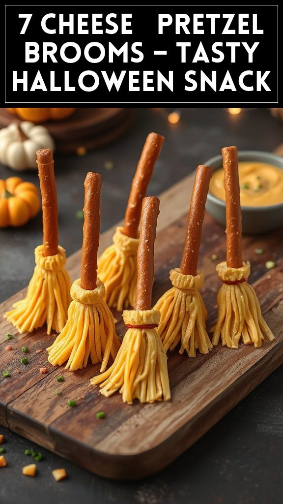 7 Cheese & Pretzel Brooms – Tasty Halloween Snack