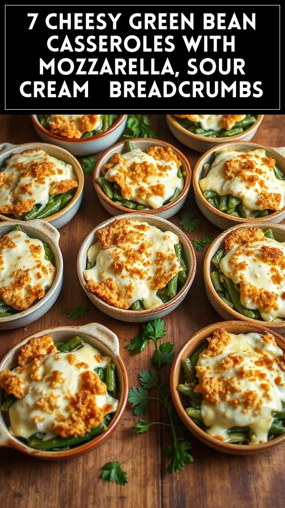 7 Cheesy Green Bean Casseroles With Mozzarella, Sour Cream & Breadcrumbs