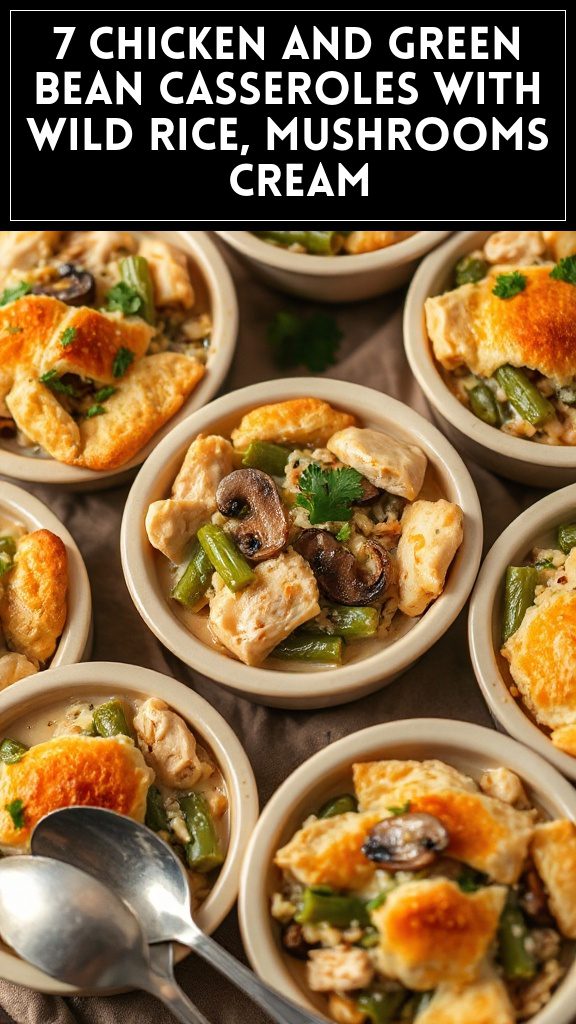7 Chicken and Green Bean Casseroles With Wild Rice, Mushrooms & Cream
