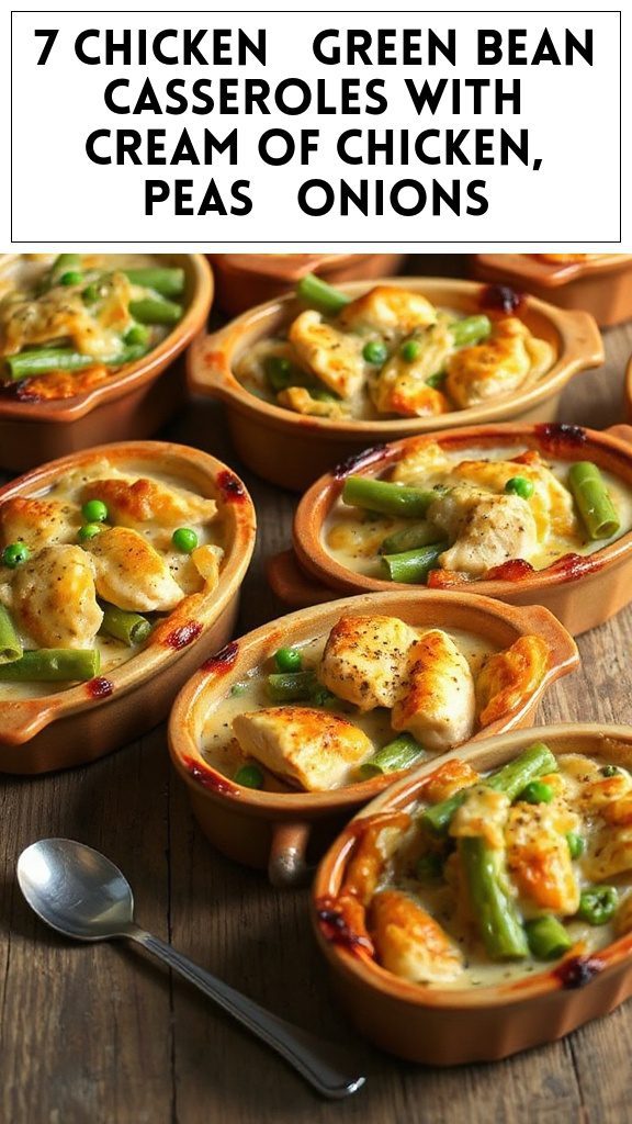 7 Chicken & Green Bean Casseroles With Cream of Chicken, Peas & Onions