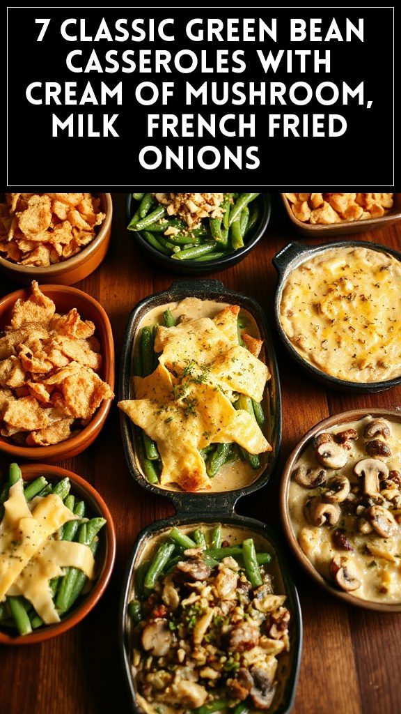 7 Classic Green Bean Casseroles With Cream of Mushroom, Milk & French Fried Onions