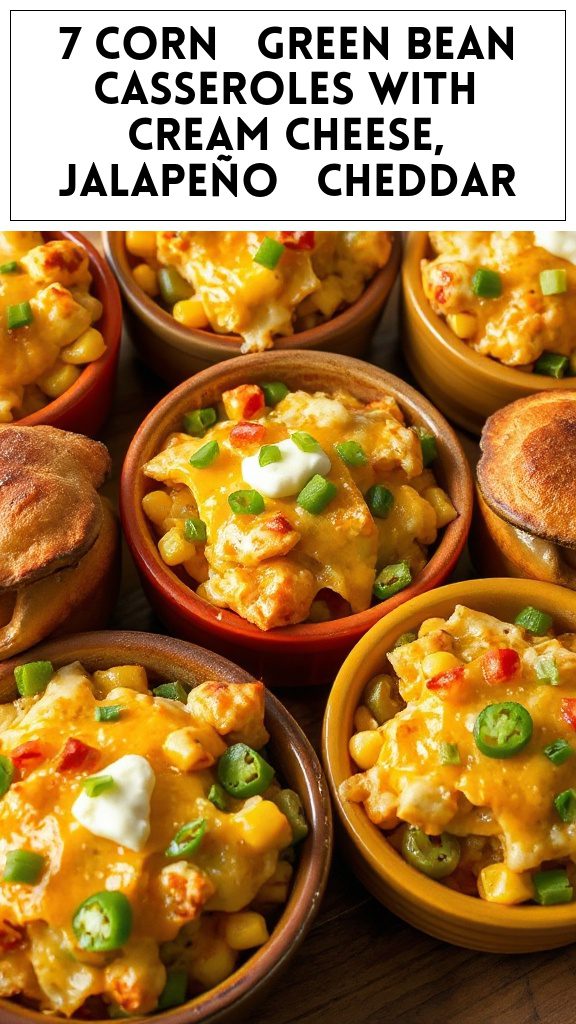 7 Corn & Green Bean Casseroles With Cream Cheese, Jalapeño & Cheddar