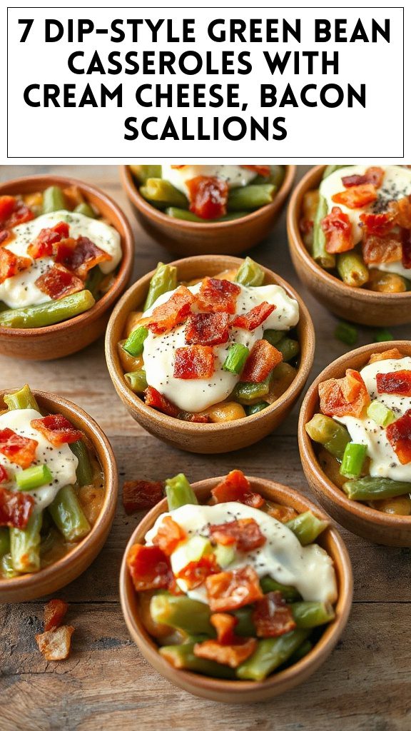 7 Dip-Style Green Bean Casseroles With Cream Cheese, Bacon & Scallions