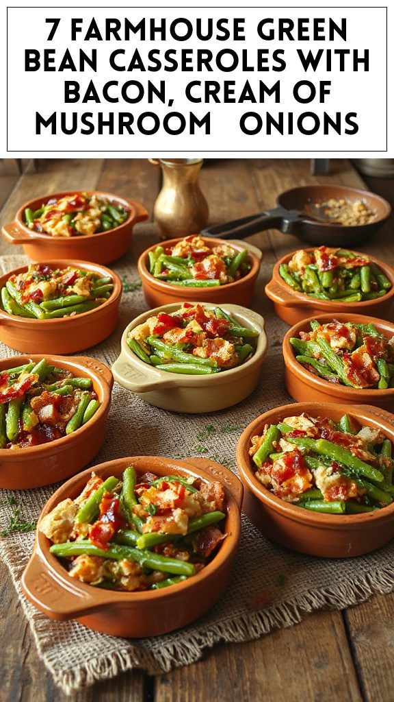 7 Farmhouse Green Bean Casseroles With Bacon, Cream of Mushroom & Onions