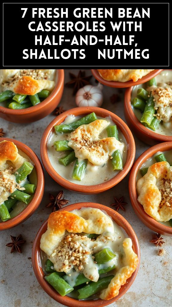 7 Fresh Green Bean Casseroles With Half-And-Half, Shallots & Nutmeg