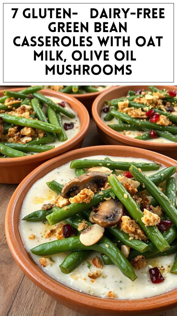 7 Gluten- & Dairy-Free Green Bean Casseroles With Oat Milk, Olive Oil & Mushrooms