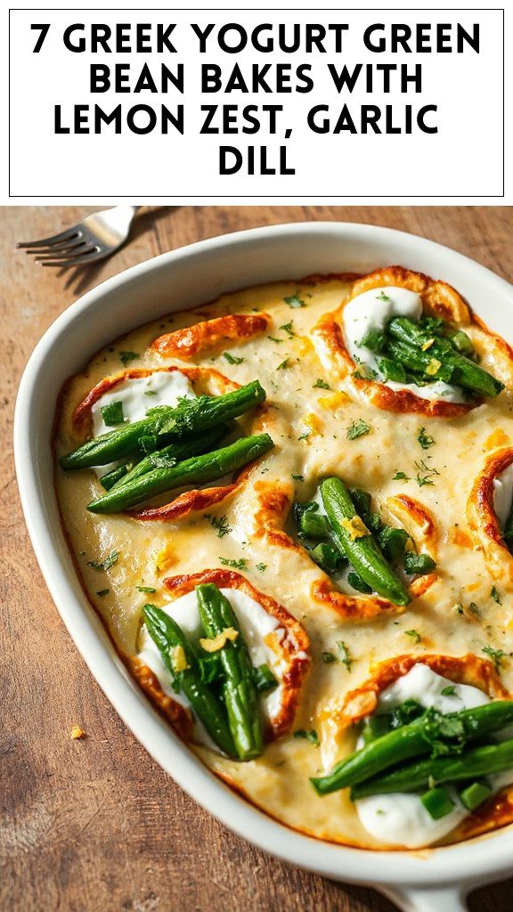 7 Greek Yogurt Green Bean Bakes With Lemon Zest, Garlic & Dill