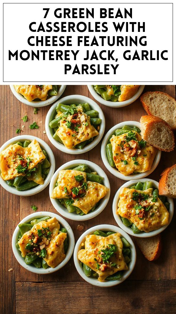 7 Green Bean Casseroles With Cheese Featuring Monterey Jack, Garlic & Parsley