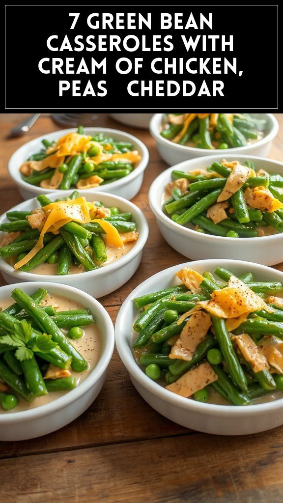 7 Green Bean Casseroles With Cream of Chicken, Peas & Cheddar