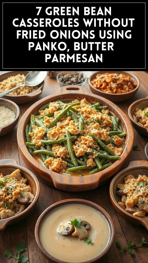 7 Green Bean Casseroles Without Fried Onions Using Panko, Butter & Parmesan