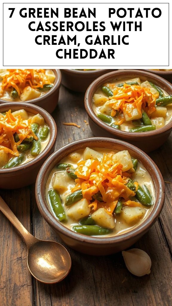 7 Green Bean & Potato Casseroles With Cream, Garlic & Cheddar