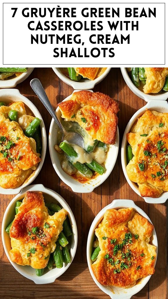 7 Gruyère Green Bean Casseroles With Nutmeg, Cream & Shallots