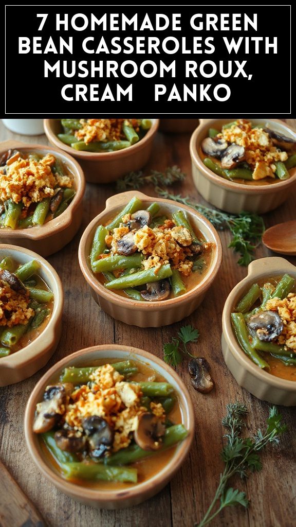 7 Homemade Green Bean Casseroles With Mushroom Roux, Cream & Panko