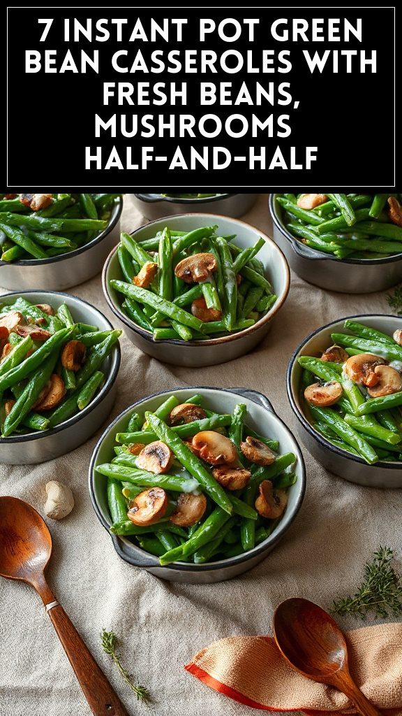 7 Instant Pot Green Bean Casseroles With Fresh Beans, Mushrooms & Half-And-Half