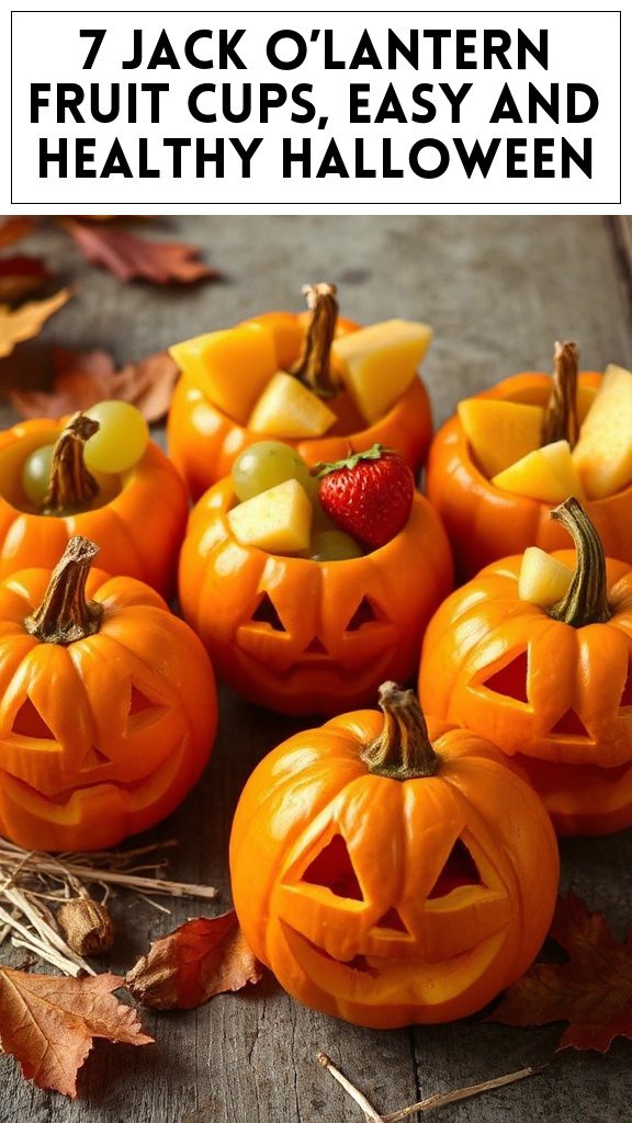 7 Jack O’Lantern Fruit Cups, Easy and Healthy Halloween