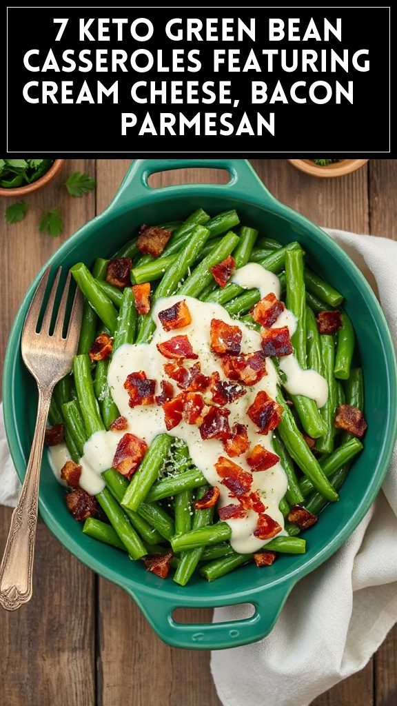 7 Keto Green Bean Casseroles Featuring Cream Cheese, Bacon & Parmesan