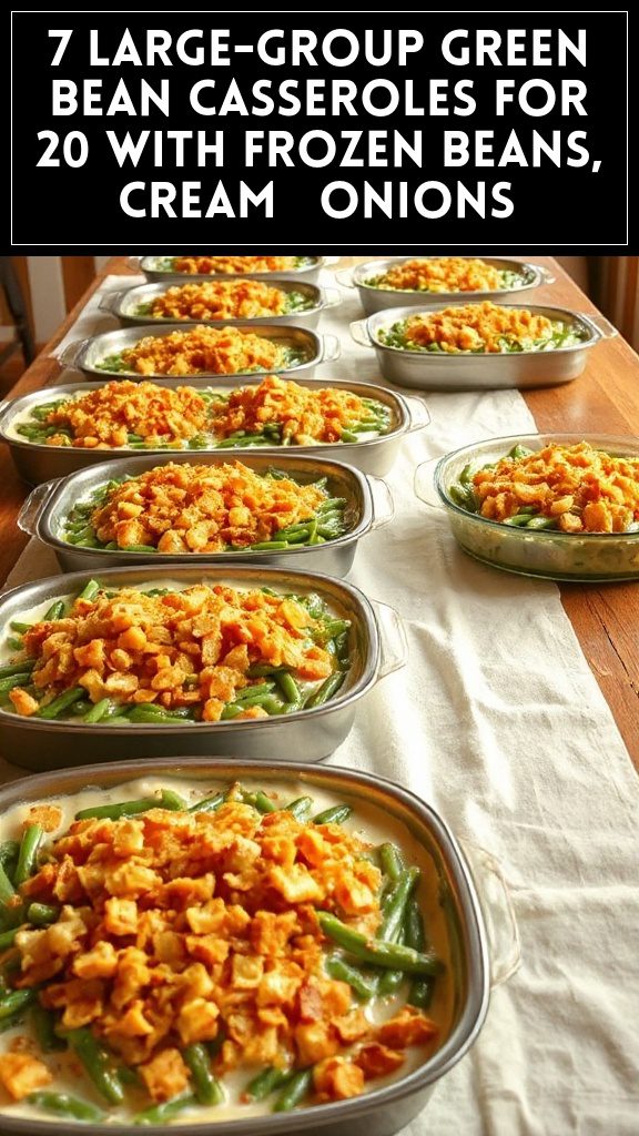 7 Large-Group Green Bean Casseroles for 20 With Frozen Beans, Cream & Onions