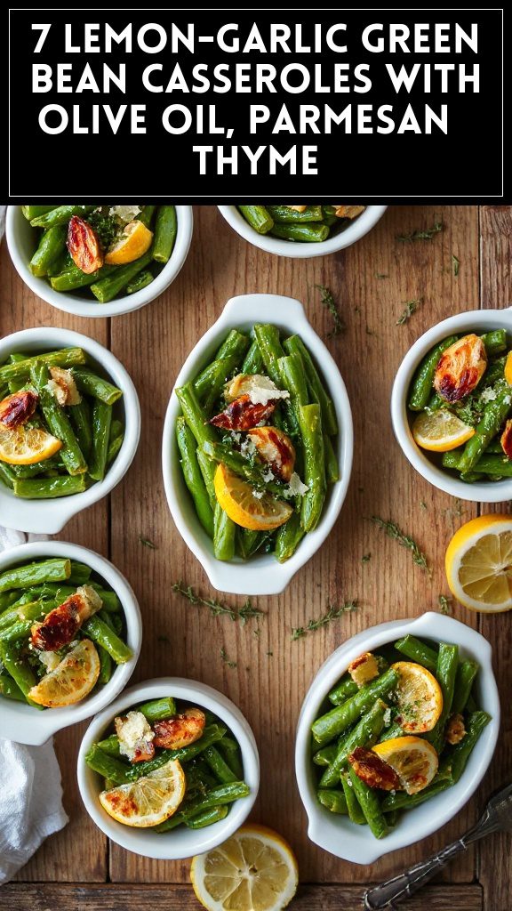 7 Lemon-Garlic Green Bean Casseroles With Olive Oil, Parmesan & Thyme